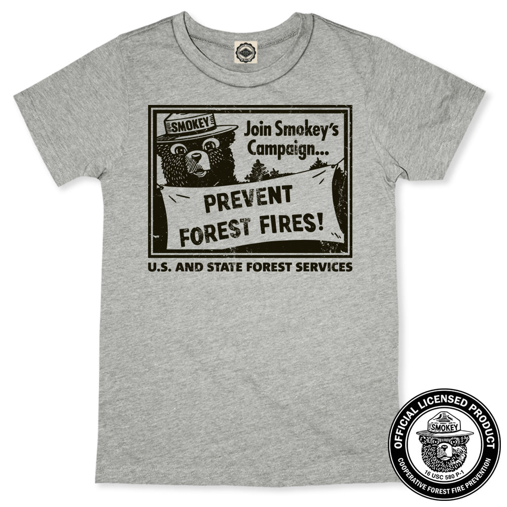 Smokey Bear "Join Smokey's Campaign" Kid's Tee