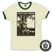 Smokey Bear "Enjoy The Great Outdoors" Men's Ringer Tee