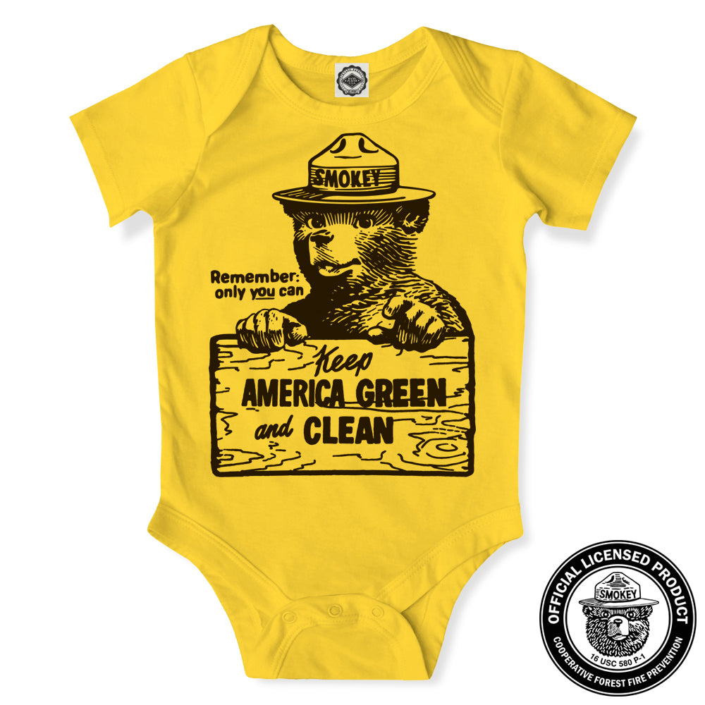 Smokey Bear "Keep America Clean & Green" Infant Onesie