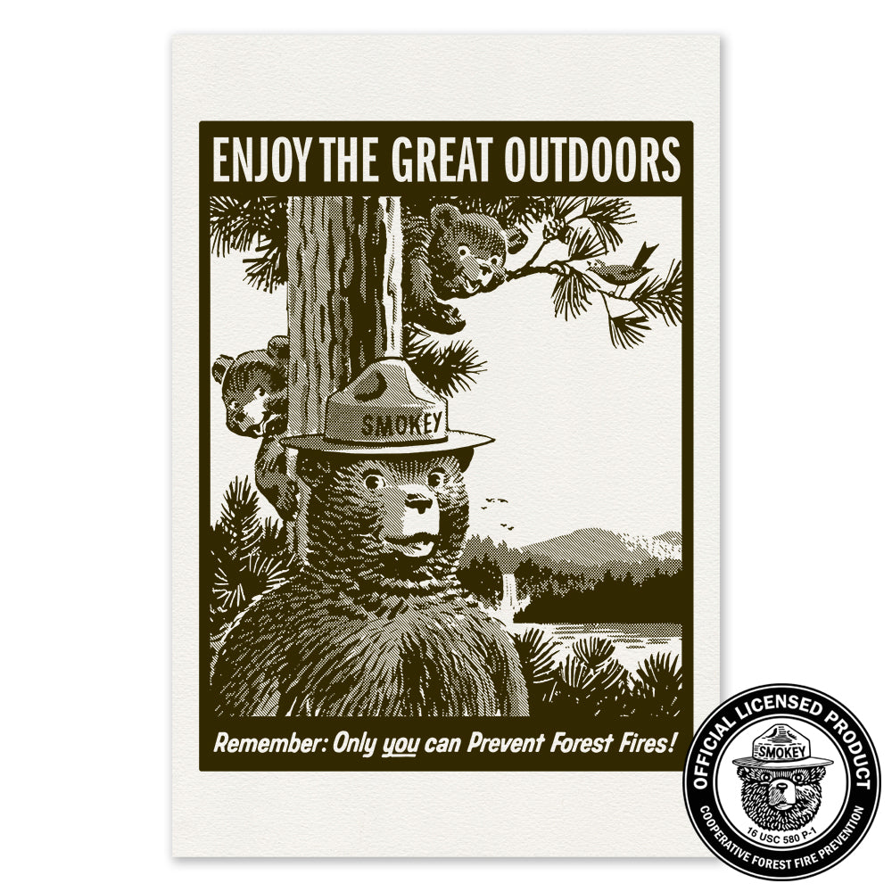 Smokey Bear "Enjoy The Great Outdoors" Screen Print