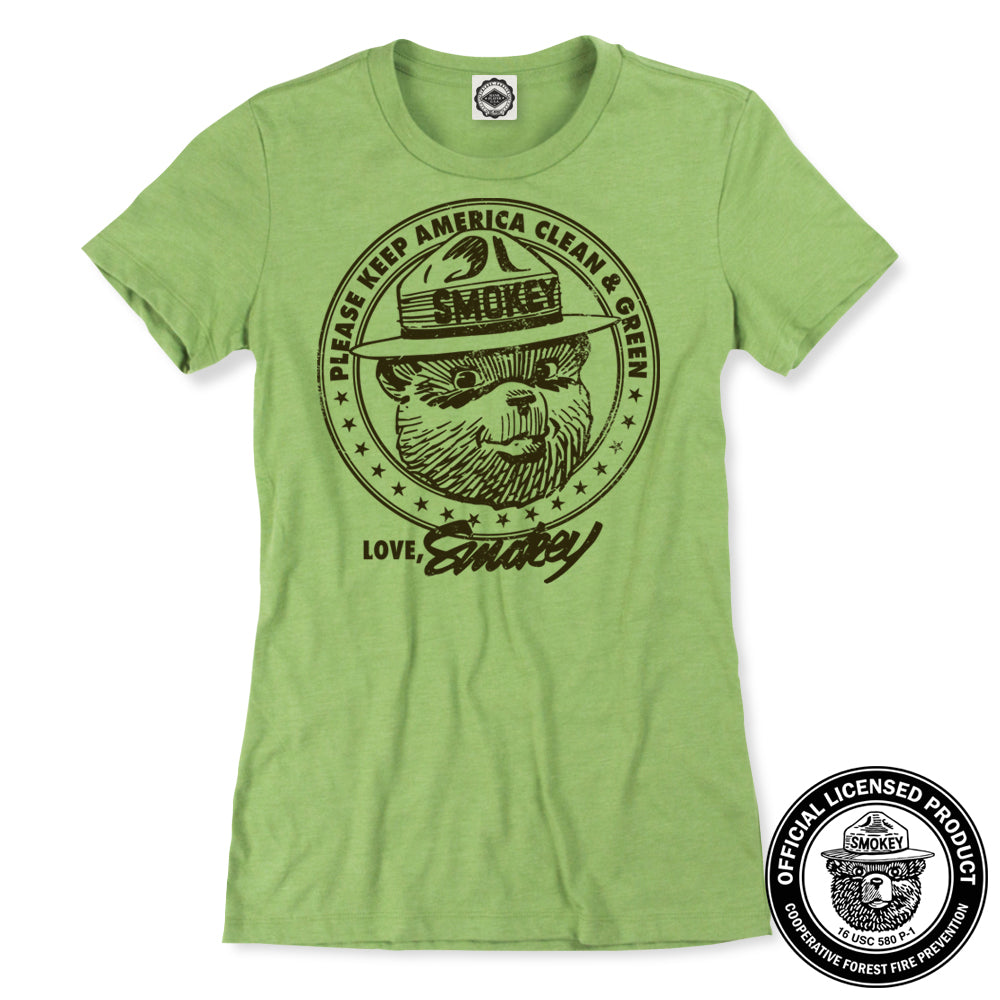 Smokey Bear "Keep America Clean & Green" Women's Tee