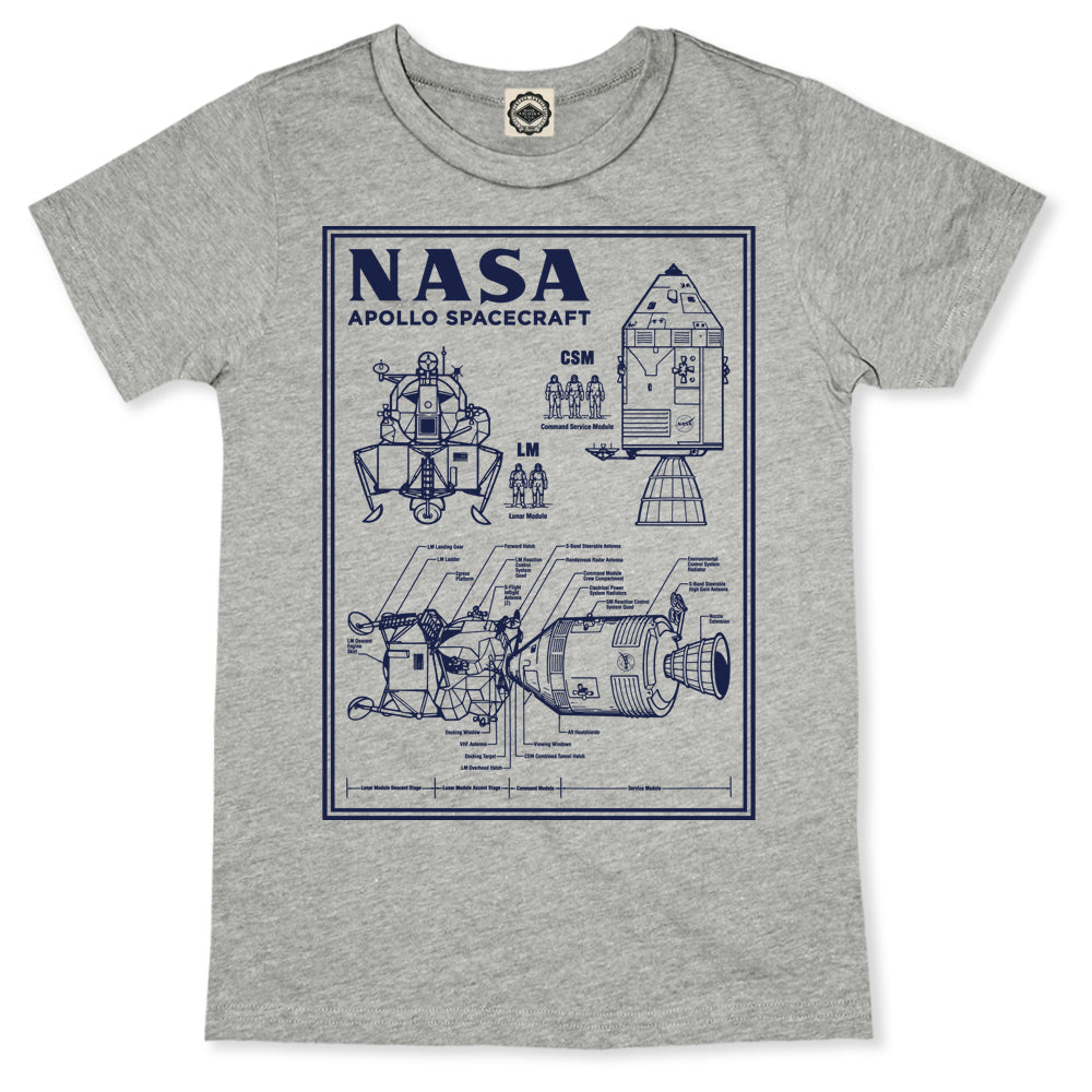 NASA Apollo Spacecraft Blueprint Kid's Tee