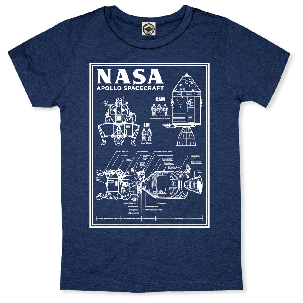 NASA Apollo Spacecraft Blueprint Toddler Tee