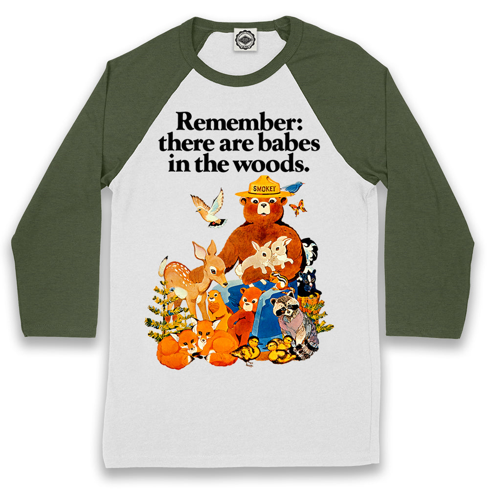 Smokey Bear Vintage "Babes In The Woods" Unisex Baseball Tee