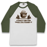 Smokey Bear's Campsite Rule Unisex Baseball Tee