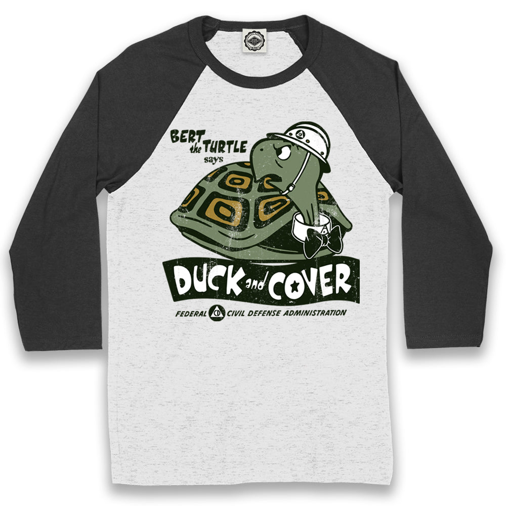 Bert The Turtle "Duck & Cover" Unisex Baseball Tee