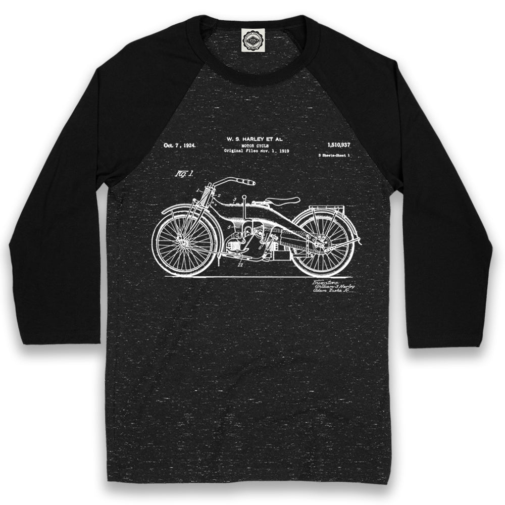 Harley-Davidson Motorcycle Patent Unisex Baseball Tee