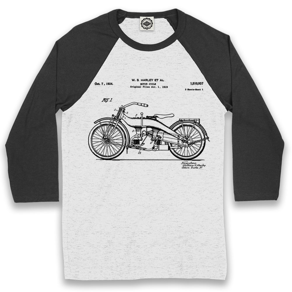 Harley-Davidson Motorcycle Patent Unisex Baseball Tee
