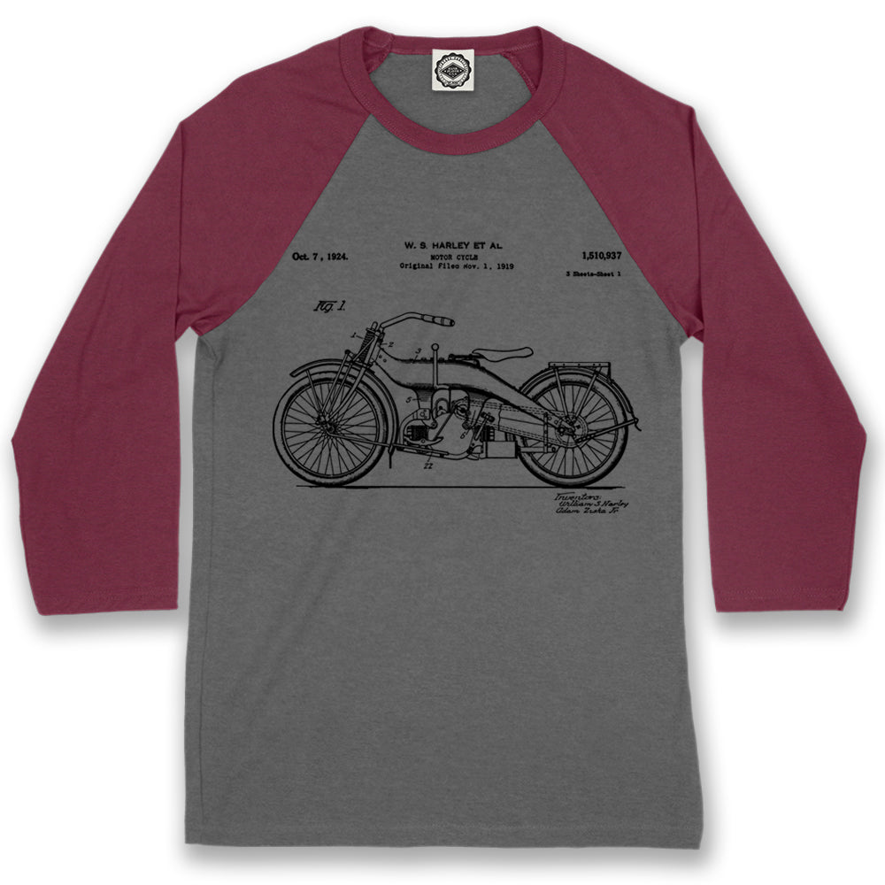 Harley-Davidson Motorcycle Patent Unisex Baseball Tee