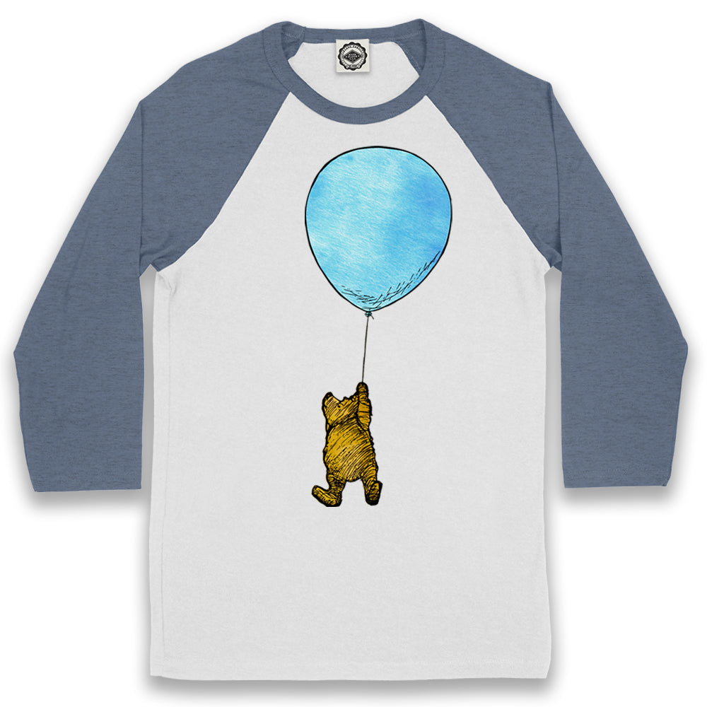 Winnie-The-Pooh With Balloon Unisex Baseball Tee