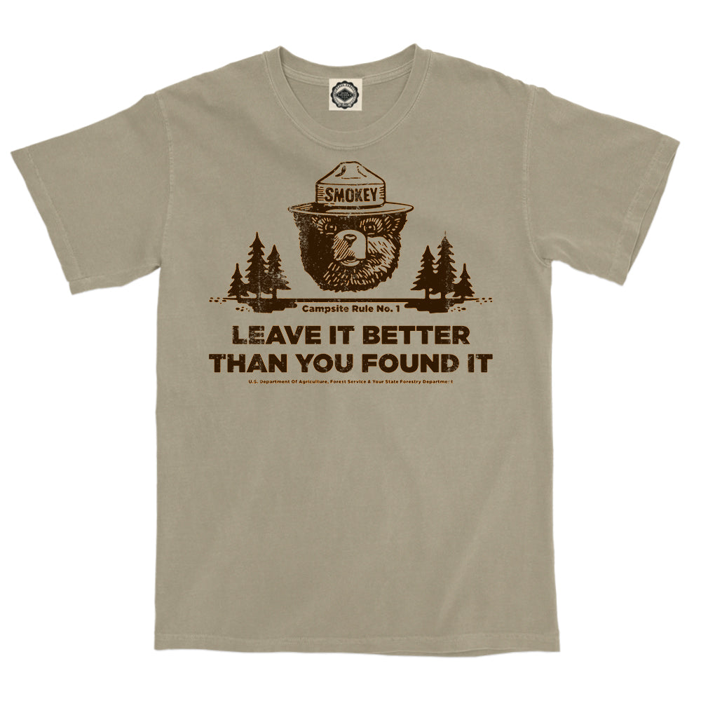 Smokey Bear's Campsite Rule Men's Pigment Dyed Tee