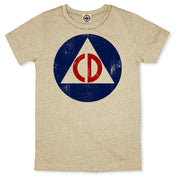 Vintage Civil Defense Logo Men's T-Shirt in Heather Tan