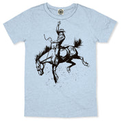 Cowboy Bronco Kid's T-Shirt in Heather Ice Blue