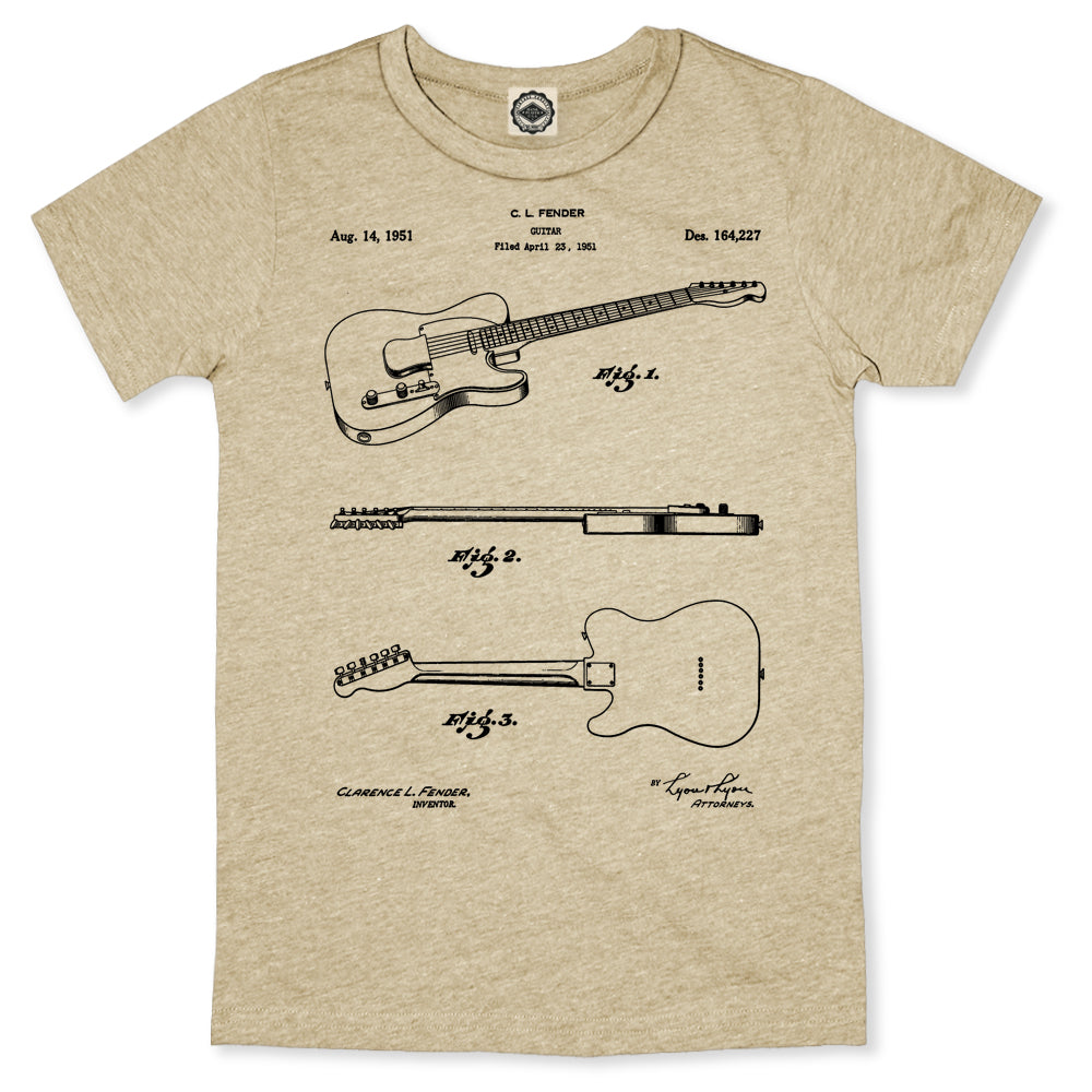 Fender Guitar Patent Unisex Tee Heather Tan / L
