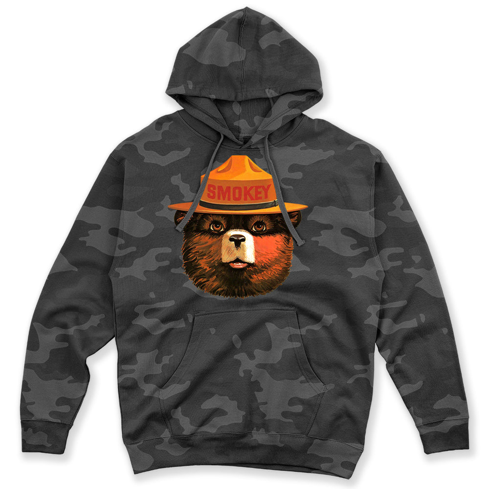 Multicolor Smokey Bear Unisex Hoodie (Camouflage)