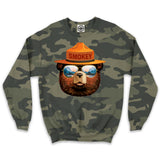 Smokey Bear Shades Unisex Crew Sweatshirt (Camouflage)