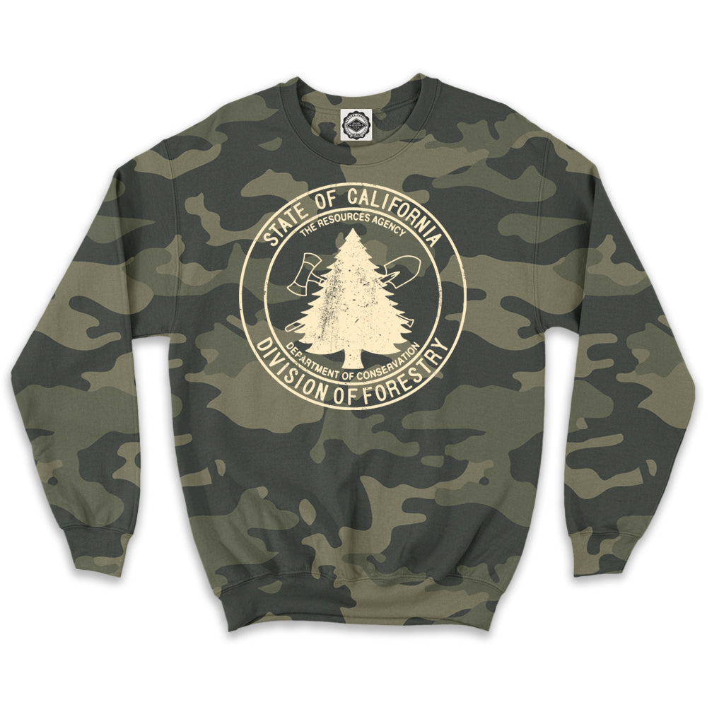 California Division Of Forestry Unisex Crew Sweatshirt (Camouflage)