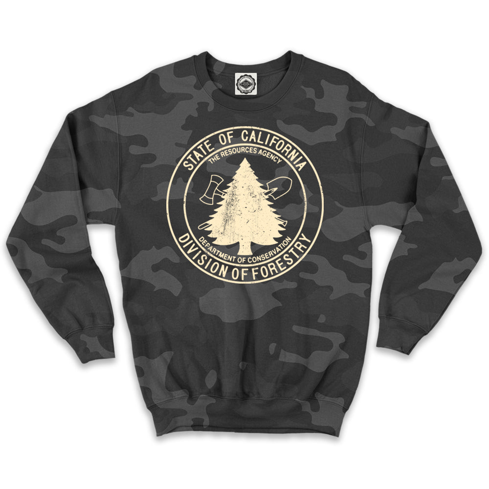 California Division Of Forestry Unisex Crew Sweatshirt (Camouflage)