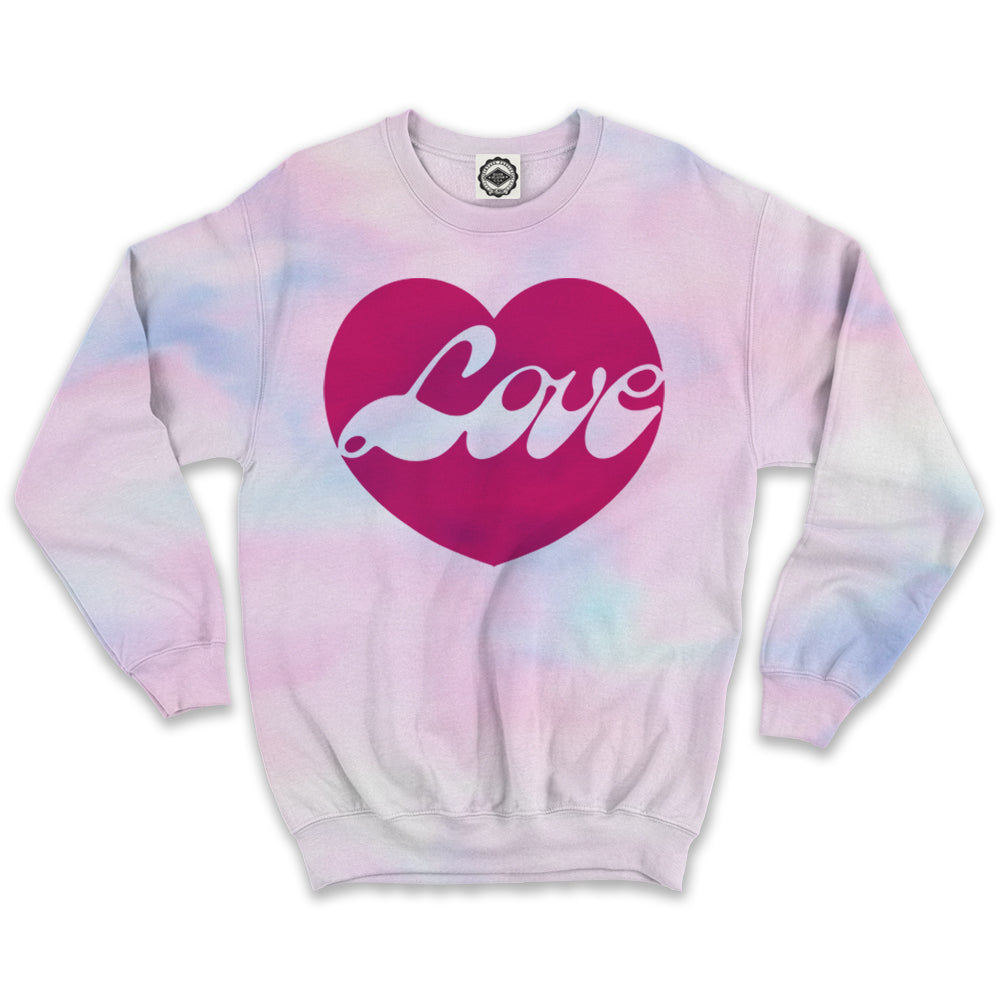 Love Heart Unisex Crew Sweatshirt (Tie Dyed)