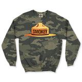 Multicolor Smokey Bear Ranger Hat Unisex Crew Sweatshirt (Camouflage)