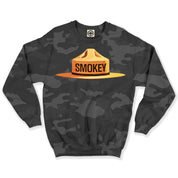 Multicolor Smokey Bear Ranger Hat Unisex Crew Sweatshirt (Camouflage)