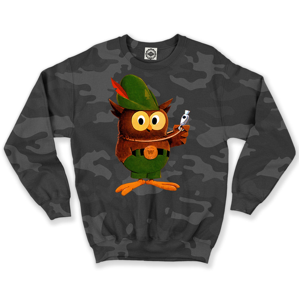 Multicolor Woodsy Owl Unisex Crew Sweatshirt (Camouflage)