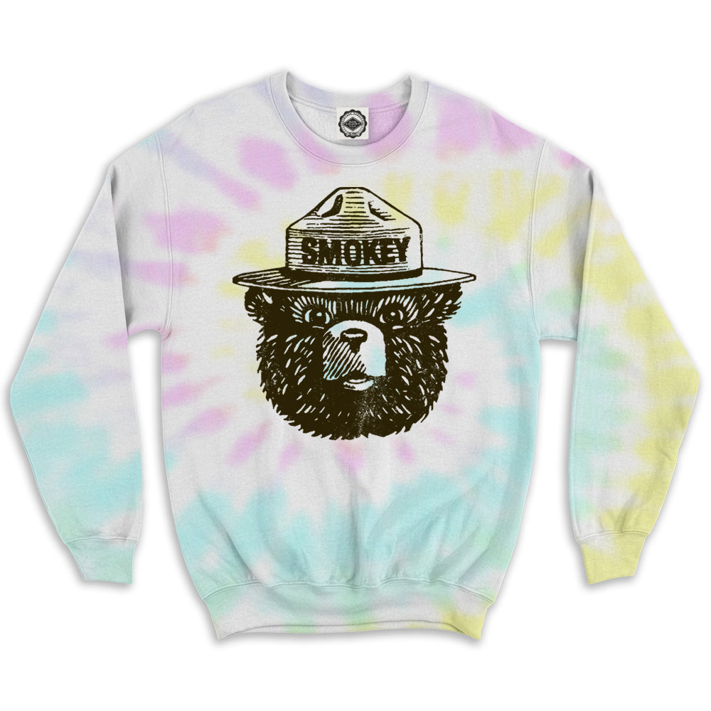 Official Smokey Bear Unisex Crew Sweatshirt (Tie Dyed)