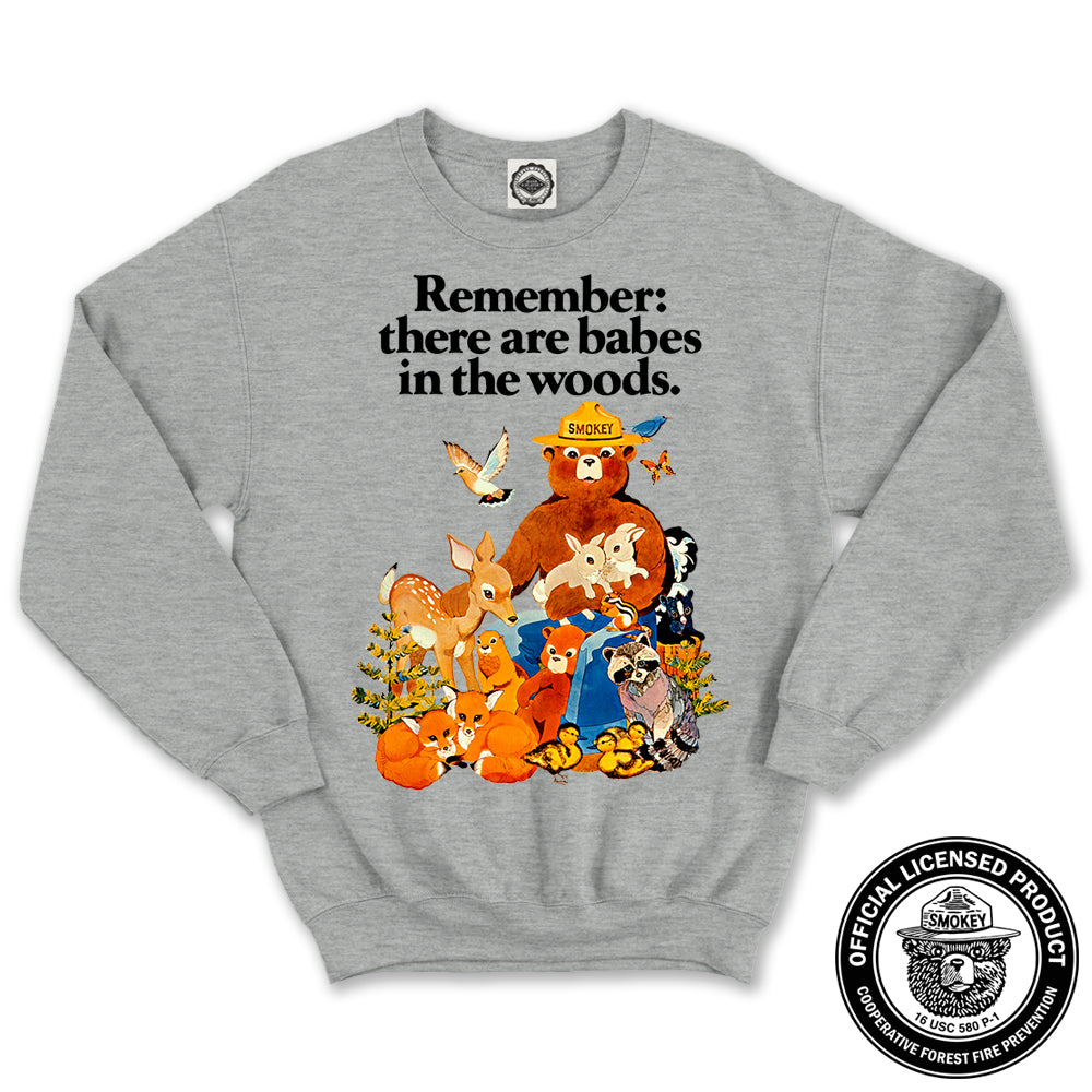 Smokey Bear Vintage "Babes In The Woods" Poster Unisex Crew Sweatshirt