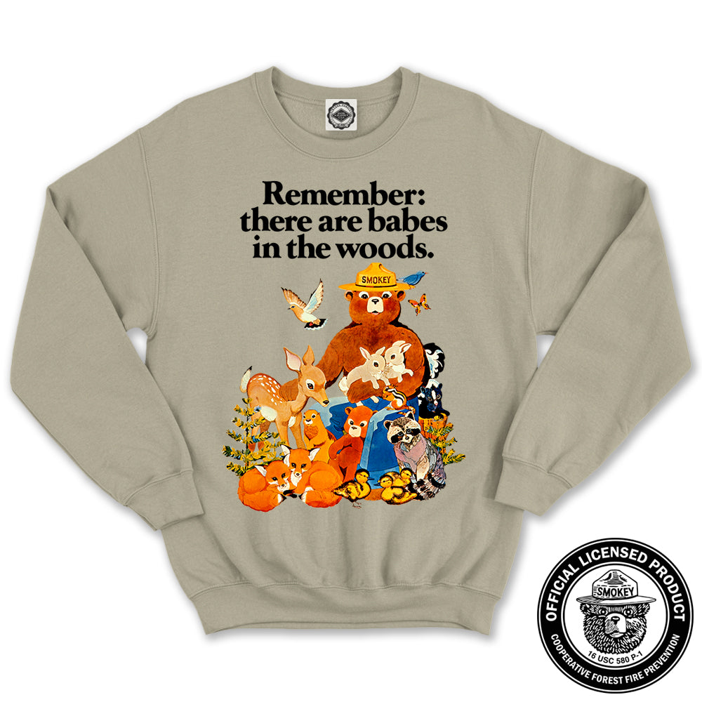 Smokey Bear Vintage "Babes In The Woods" Poster Unisex Crew Sweatshirt