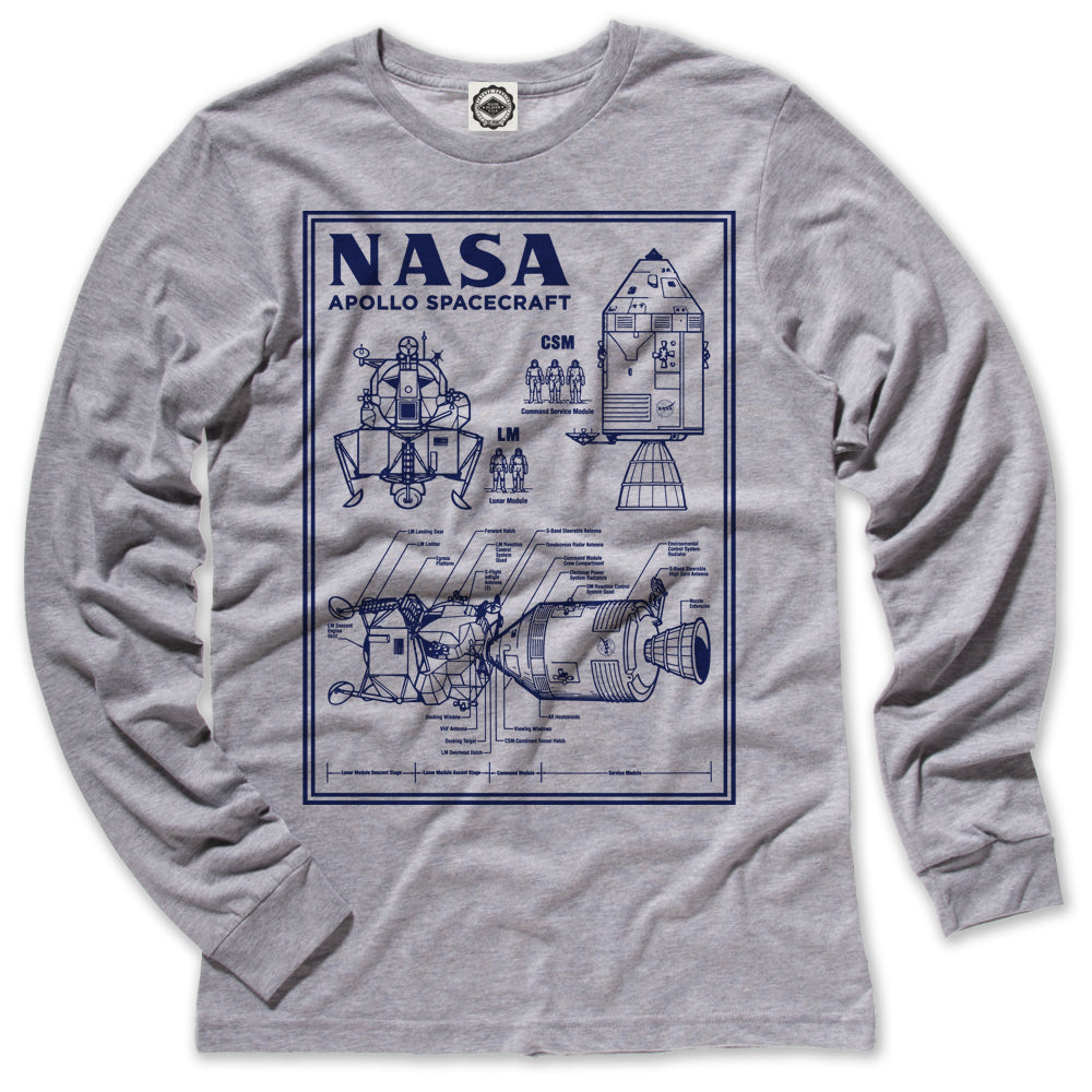 NASA Apollo Spacecraft Blueprint Unisex Long Sleeve Tee – Hank Player