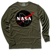 Black Official NASA Logo Men's Long Sleeve Tee