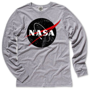 Black Official NASA Logo Men's Long Sleeve T-Shirt in Black