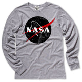 Black Official NASA Logo Unisex Long Sleeve Tee