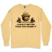 Smokey Bear's Campsite Rule Men's Long Sleeve Pigment Dyed Tee