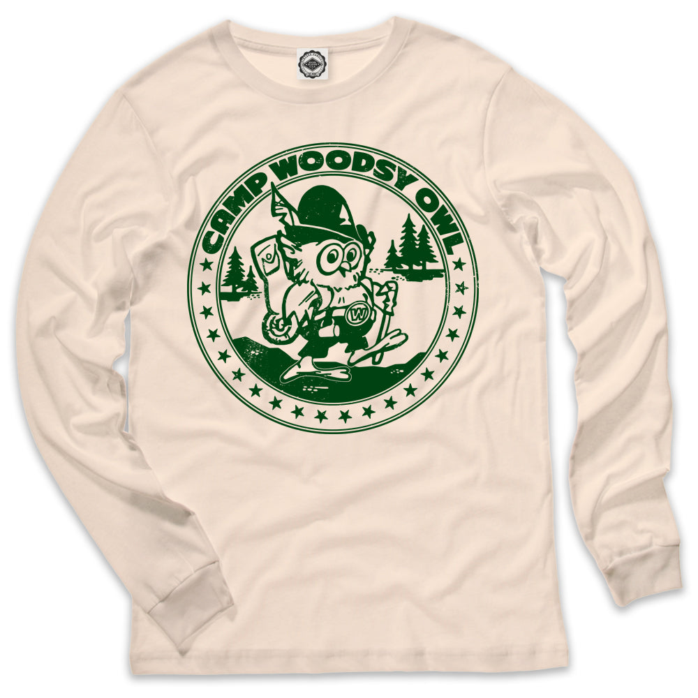 Camp Woodsy Owl Men's Long Sleeve T-Shirt in Cream