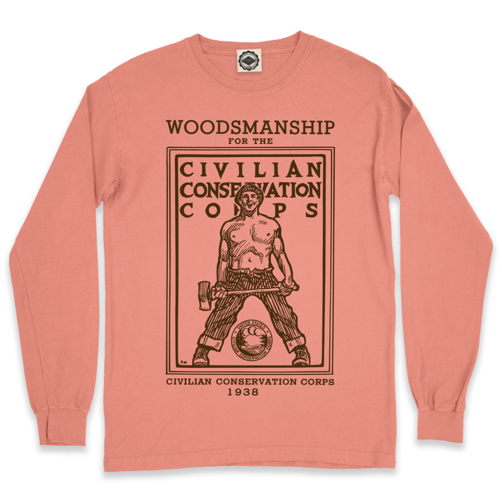 CCC (Civilian Conservation Corps) Woodsmanship Men's Long Sleeve Pigment Dyed Tee