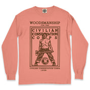 CCC (Civilian Conservation Corps) Woodsmanship Men's Long Sleeve Pigment Dyed T-Shirt in Pigment Sunset