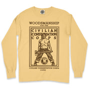 CCC (Civilian Conservation Corps) Woodsmanship Men's Long Sleeve Pigment Dyed T-Shirt in Pigment Yellow