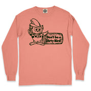 Woodsy Owl "Don't Be A Dirty Bird" Men's Long Sleeve Pigment Dyed Tee