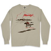 Howdy Cowboy Men's Long Sleeve Pigment Dyed T-Shirt in Pigment Tan