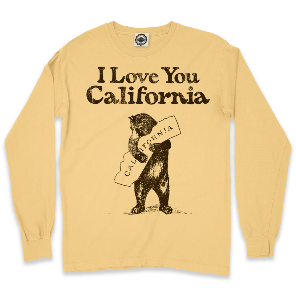 I Love You California Men's Long Sleeve Pigment Dyed Tee