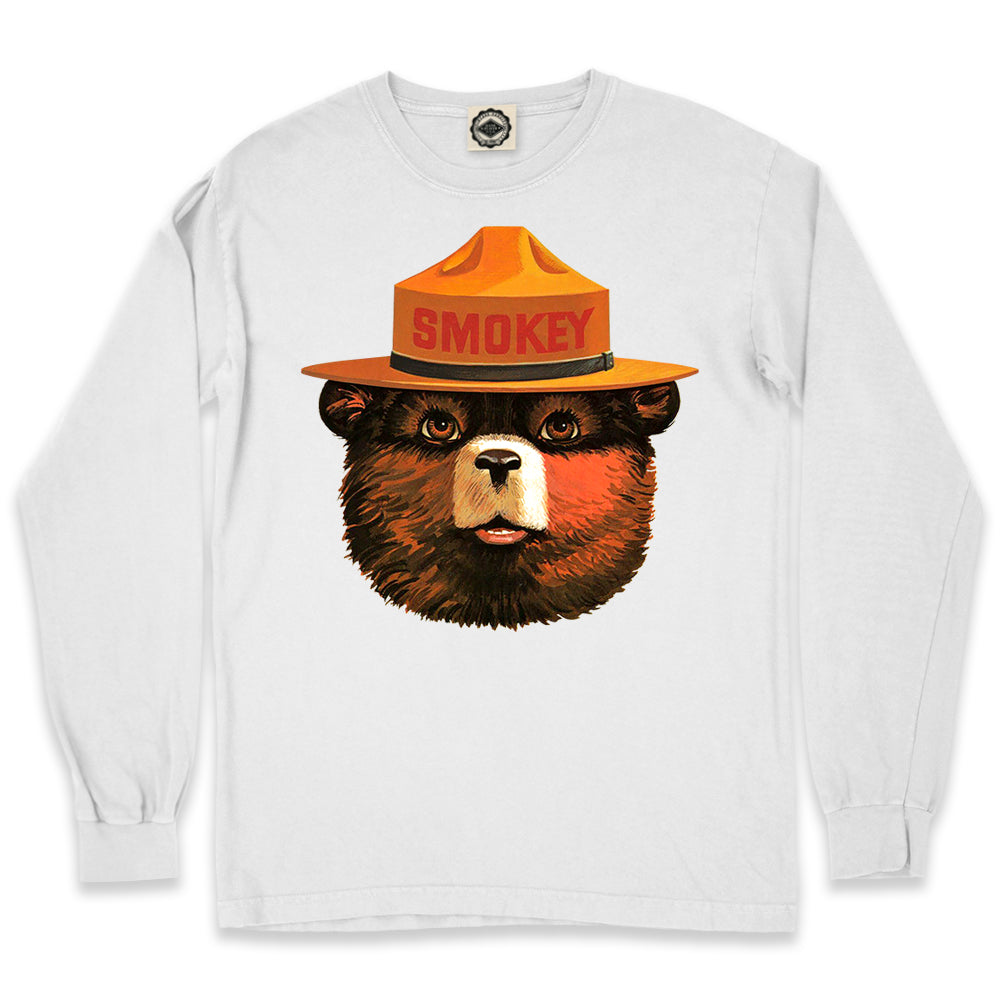 Multicolor Smokey Bear Men's Long Sleeve Pigment Dyed Tee