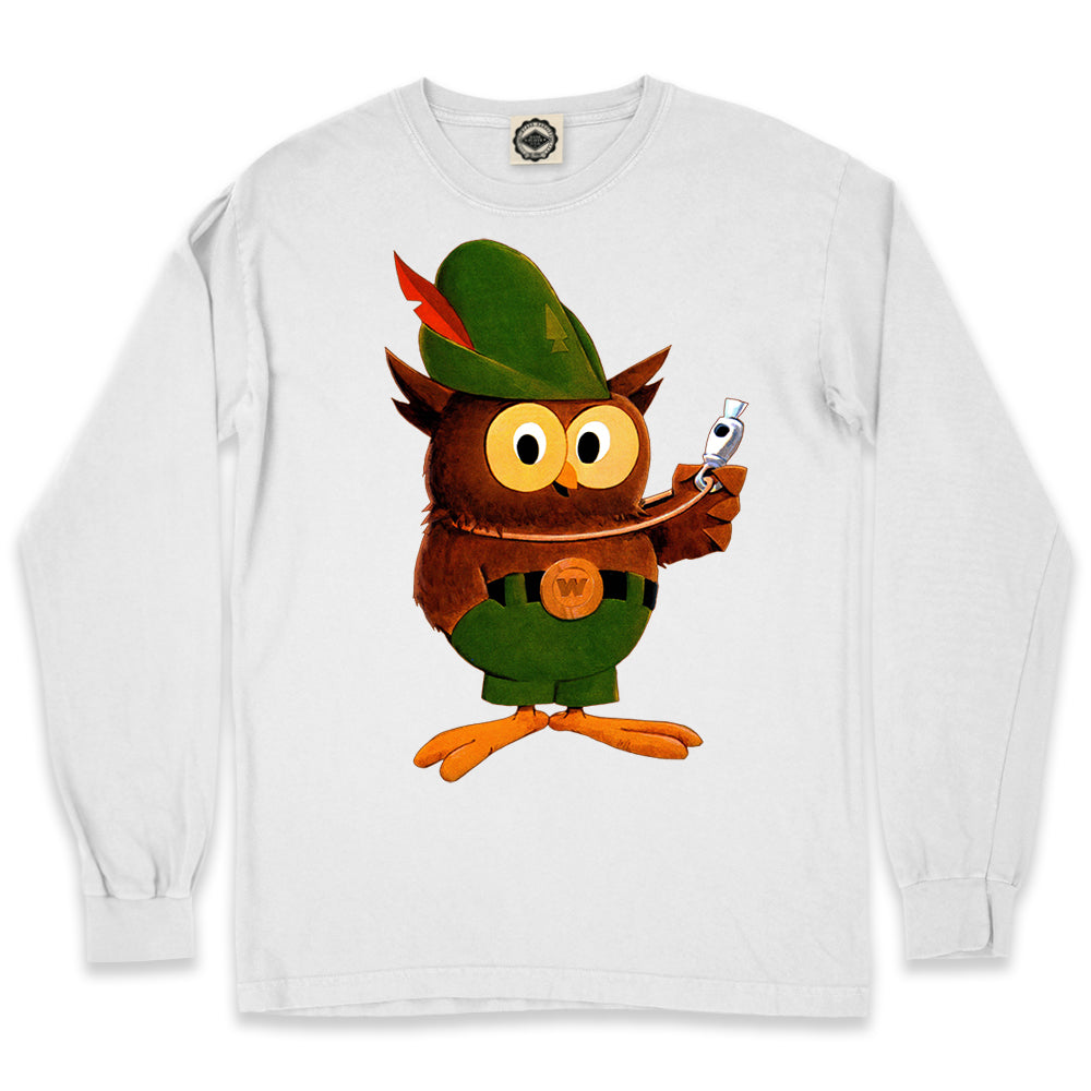 Multicolor Woodsy Owl Men's Long Sleeve Pigment Dyed Tee