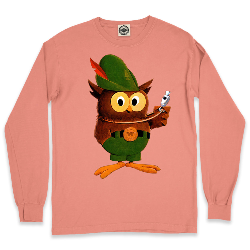 Multicolor Woodsy Owl Men's Long Sleeve Pigment Dyed Tee