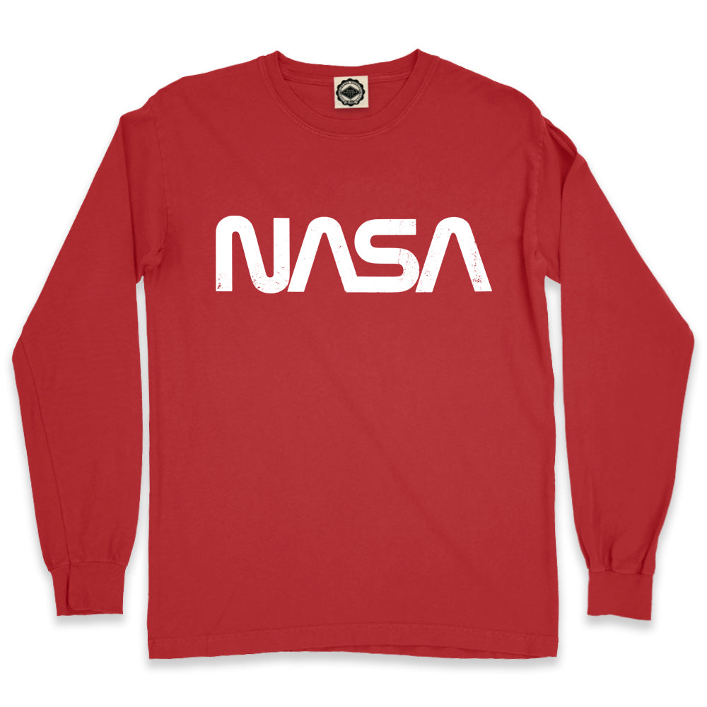 NASA Retro Worm Men's Long Sleeve Pigment Dyed Tee