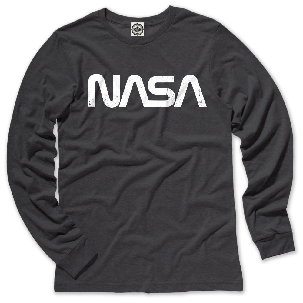 NASA Retro Worm Logo Men's Long Sleeve Tee