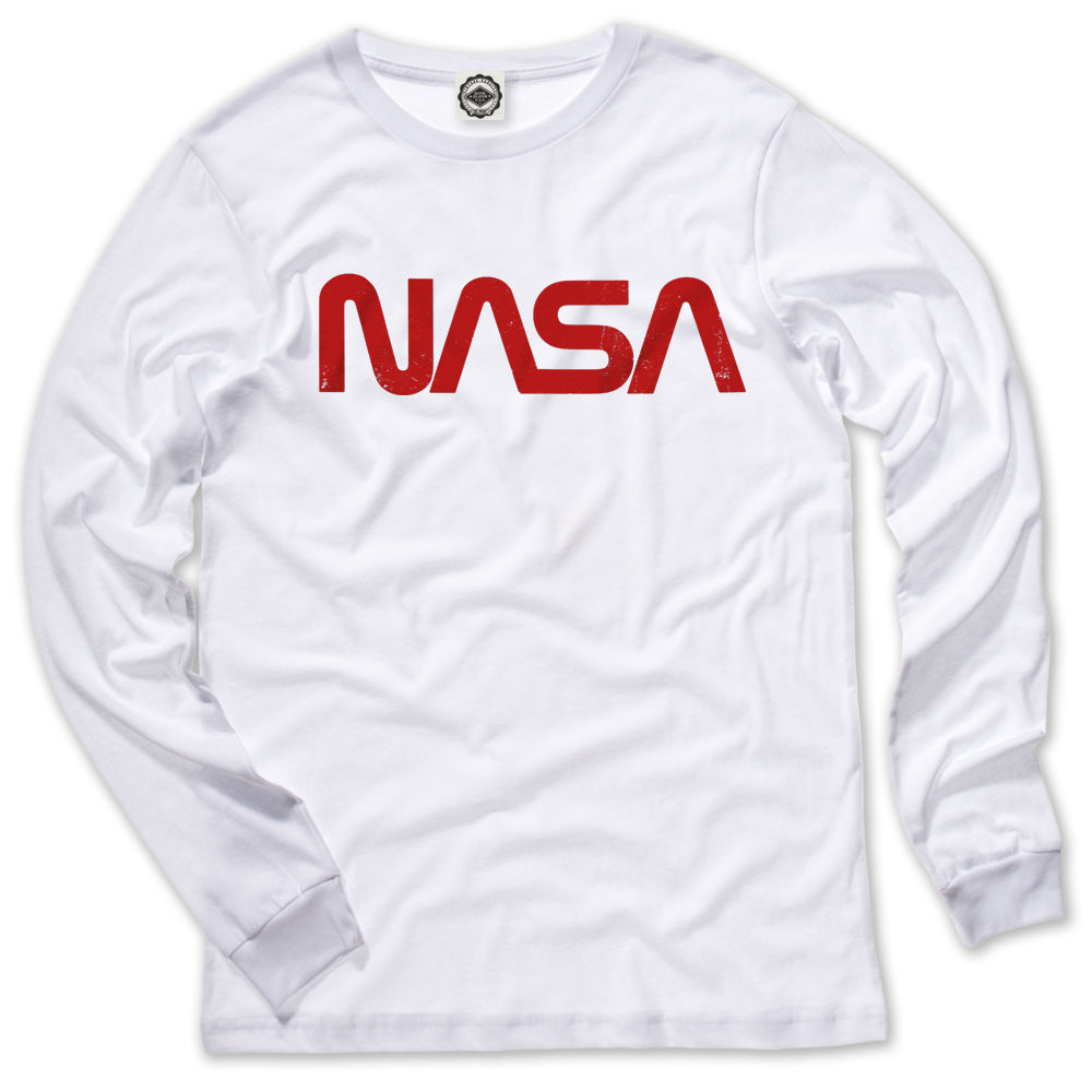 NASA Retro Worm Logo Men's Long Sleeve Tee
