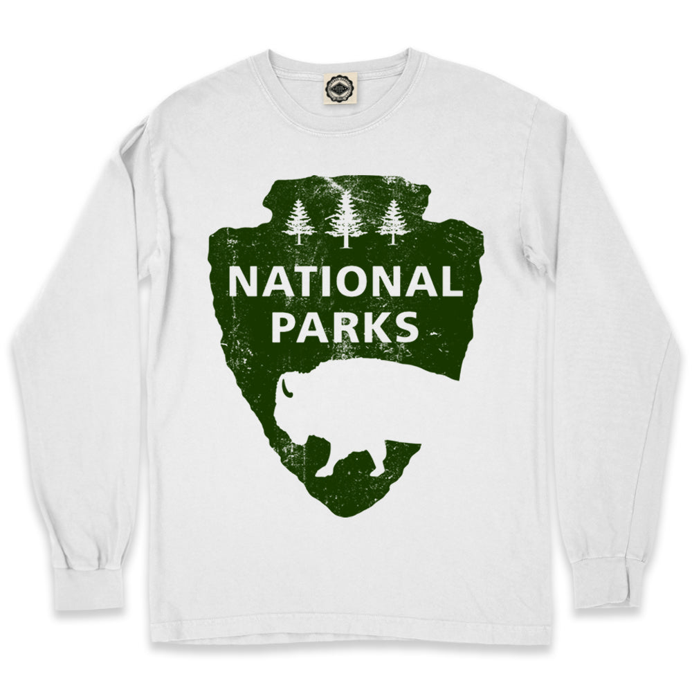 National Parks Logo Men's Long Sleeve Pigment Dyed Tee