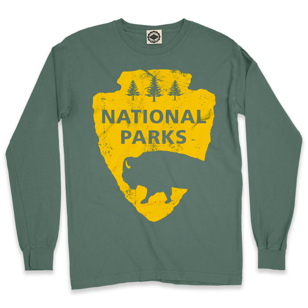 National Parks Logo Men's Long Sleeve Pigment Dyed Tee