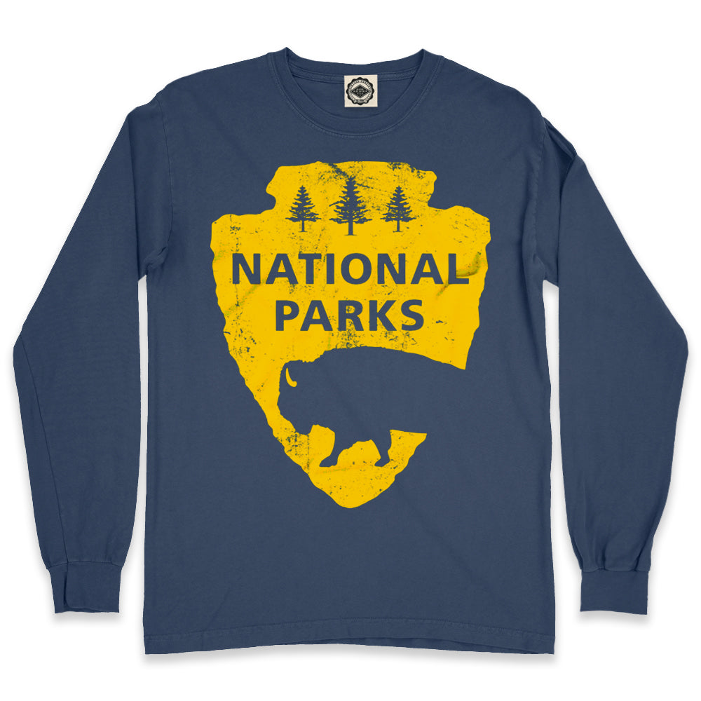 National Parks Logo Men's Long Sleeve Pigment Dyed Tee